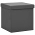 Taburetes de almacenaje plegables 2 uds gris