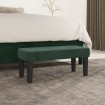 Banco de terciopelo verde oscuro 70x30x30 cm