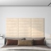 Paneles de pared 12 uds terciopelo color crema 60x15 cm 1,08 m²