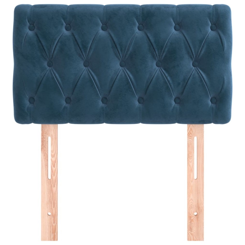 Cabecero de terciopelo azul oscuro 80x7x78/88