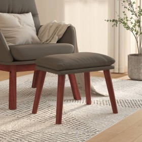 Reposapiés cuero sintético gris 45x29,5x35