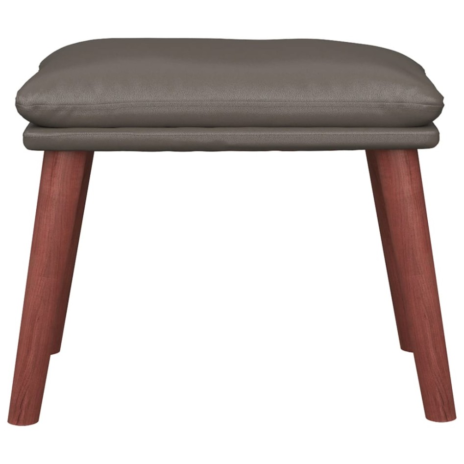 Reposapiés cuero sintético gris 45x29,5x35