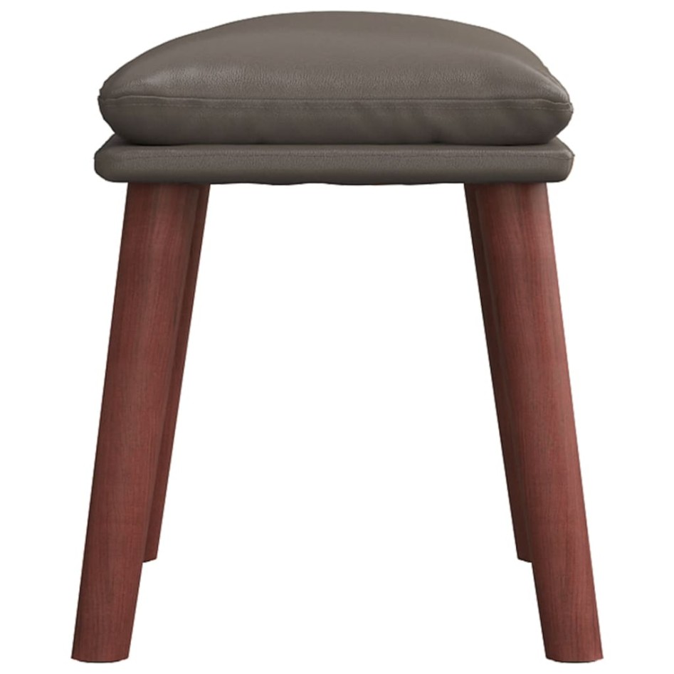 Reposapiés cuero sintético gris 45x29,5x35