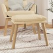 Reposapiés de terciopelo crema blanco 45x29,5x35 cm