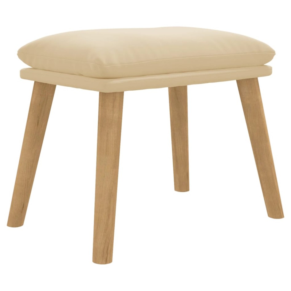 Reposapiés de terciopelo crema blanco 45x29,5x35