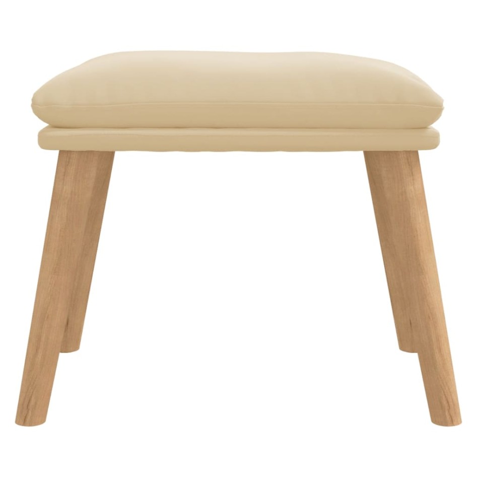 Reposapiés de terciopelo crema blanco 45x29,5x35