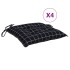 Cojines para silla 4 uds tela a cuadros negro 40x40x7