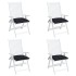 Cojines para silla 4 uds tela a cuadros negro 40x40x7