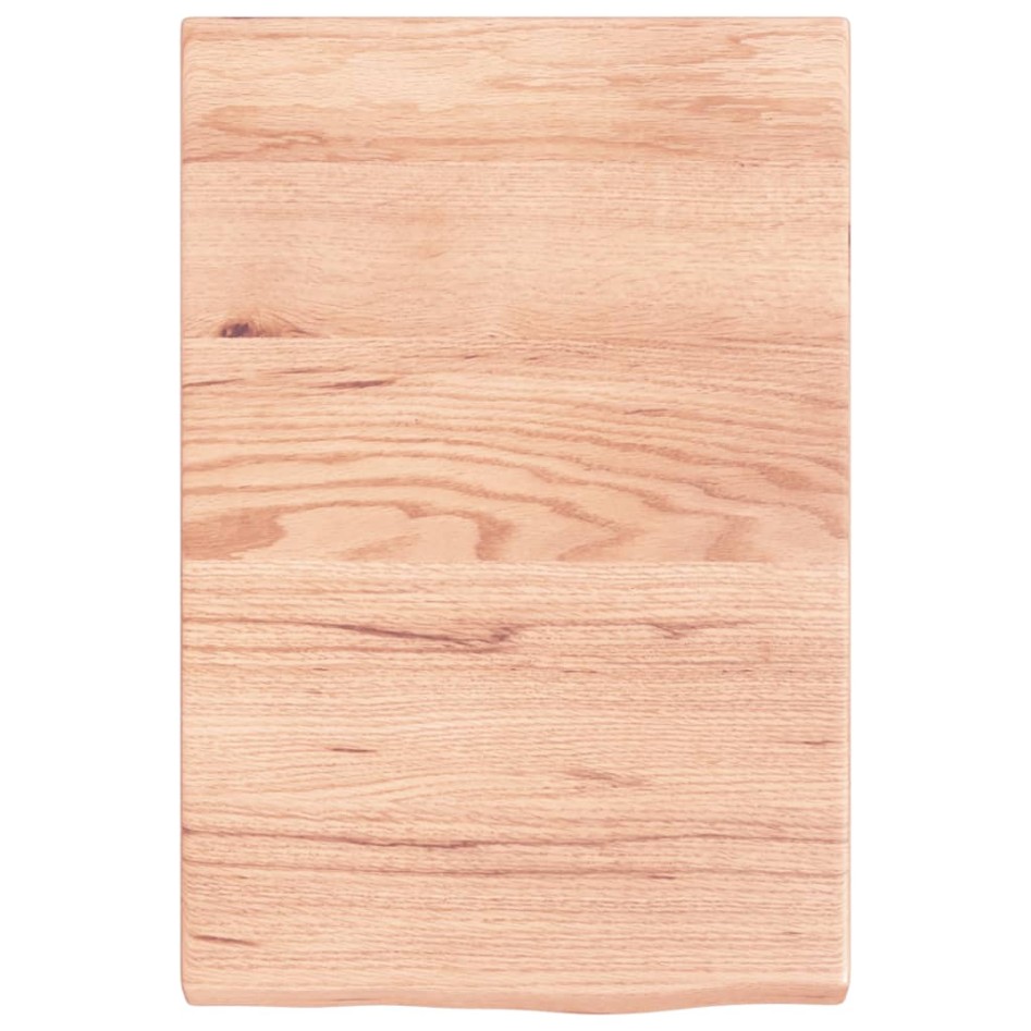 Encimera baño madera maciza tratada marrón claro 40x60x(2-4)