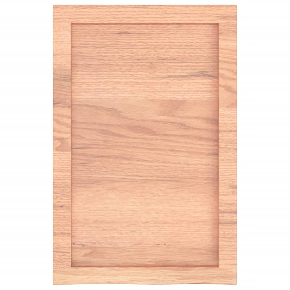 Encimera baño madera maciza tratada marrón claro 40x60x(2-4)