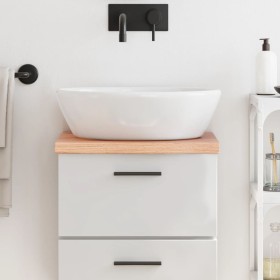 Encimera baño madera maciza tratada marrón claro 40x30x(2-4)