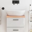 Encimera baño madera maciza tratada marrón claro 40x30x(2-4) cm