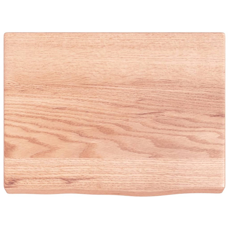 Encimera baño madera maciza tratada marrón claro 40x30x(2-4)