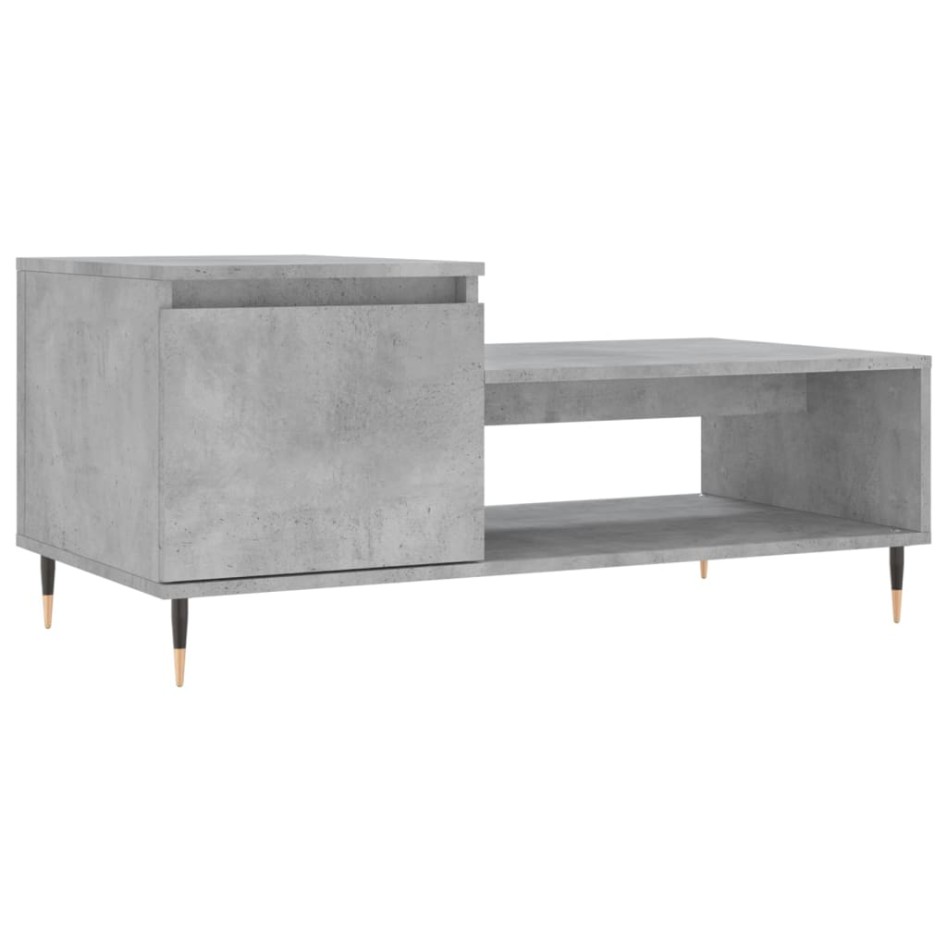 Mesa de centro madera contrachapada gris hormigón 100x50x45