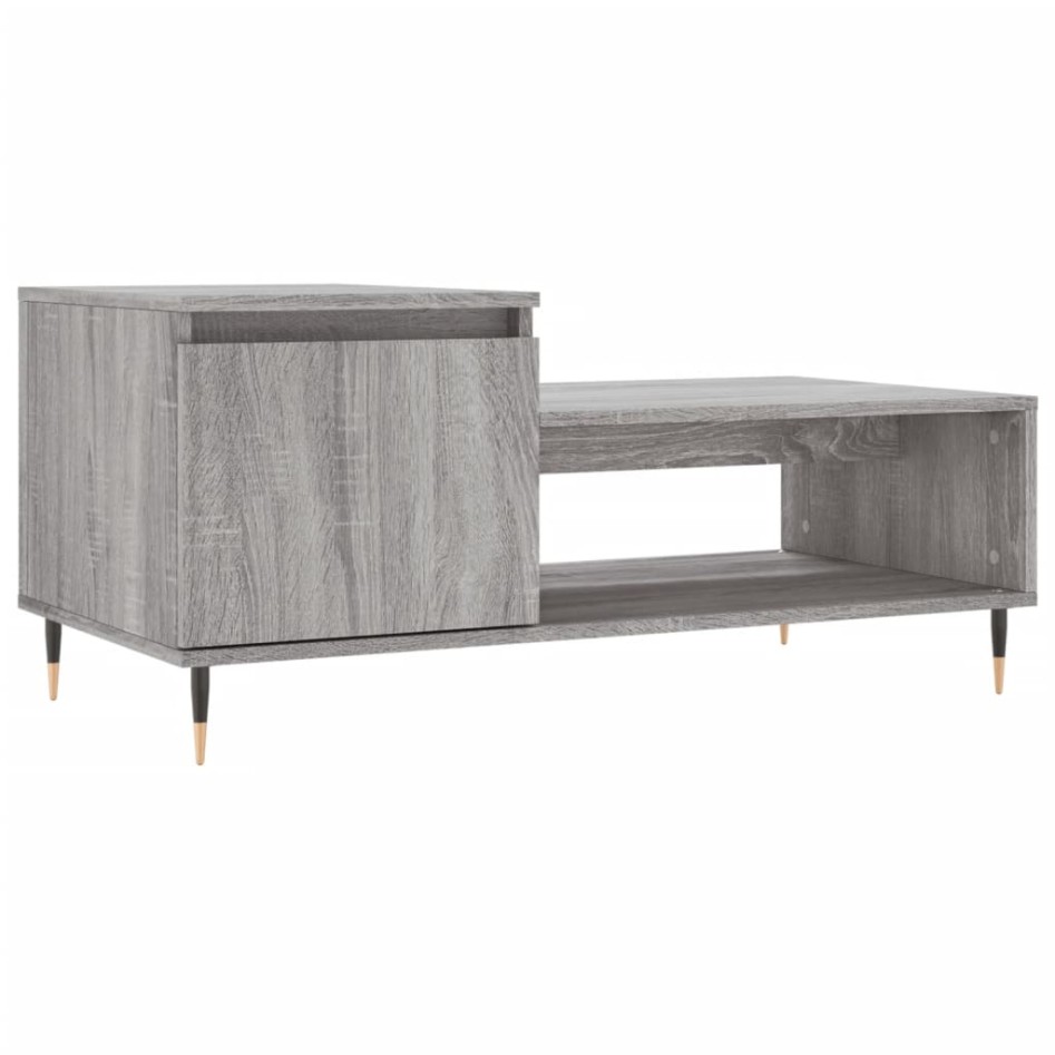 Mesa de centro madera contrachapada gris Sonoma 100x50x45
