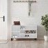 Mueble zapatero madera contrachapada blanco brillo 102x36x60