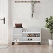 Mueble zapatero madera contrachapada blanco brillo 102x36x60 cm