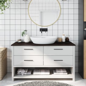 Encimera baño madera maciza tratada marrón oscuro 100x40x2