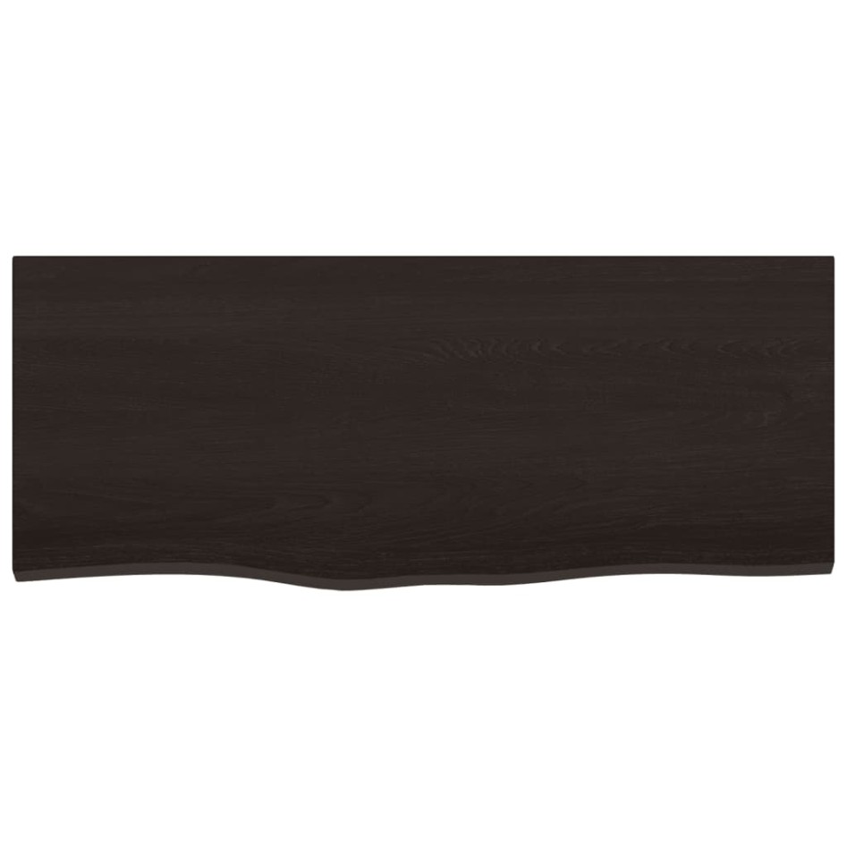 Encimera baño madera maciza tratada marrón oscuro 100x40x2