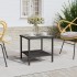 Mesa auxiliar vidrio templado ratán sintético negro 45x45x45