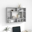 Estantería de pared contrachapada gris hormigón 75x16x55 cm