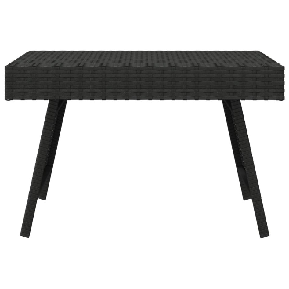 Mesa auxiliar plegable ratán sintético negro 60x40x38