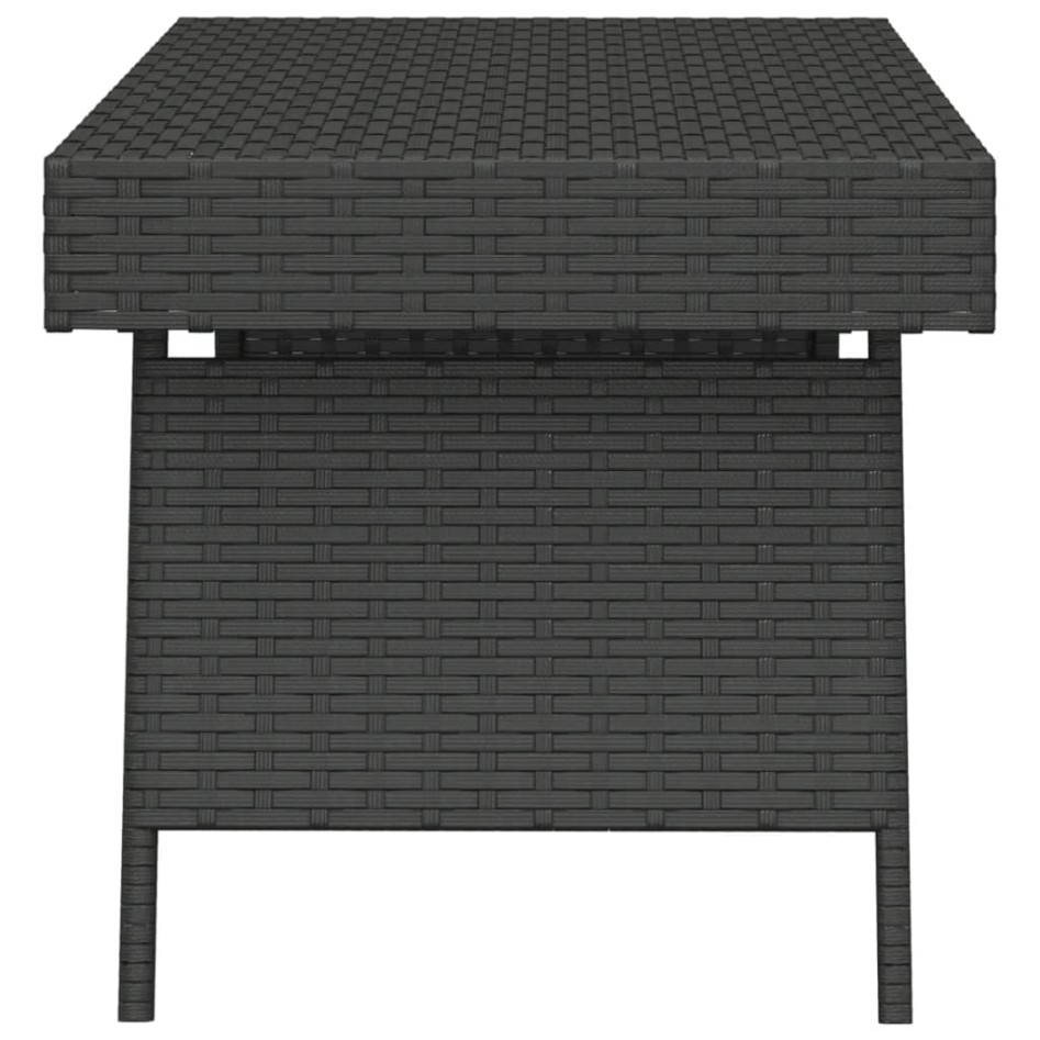 Mesa auxiliar plegable ratán sintético negro 60x40x38