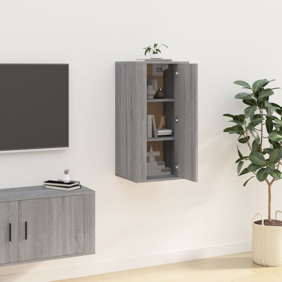 Mueble para TV de pared gris Sonoma 40x34,5x80