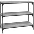 Estantería contrachapada y acero gris Sonoma 80x33x70,5