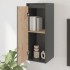 Armario de pared de madera maciza de pino gris 30x30x80