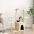 Rascador para gatos con postes de sisal color crema 97,5