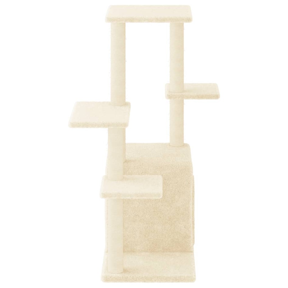 Rascador para gatos con postes de sisal color crema 97,5