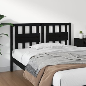 Cabecero de cama madera maciza de pino negro 125,5x4x100