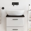 Encimera baño madera maciza tratada marrón oscuro 40x40x2 cm