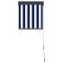 Estor enrollable de exterior azul y blanco 60x250