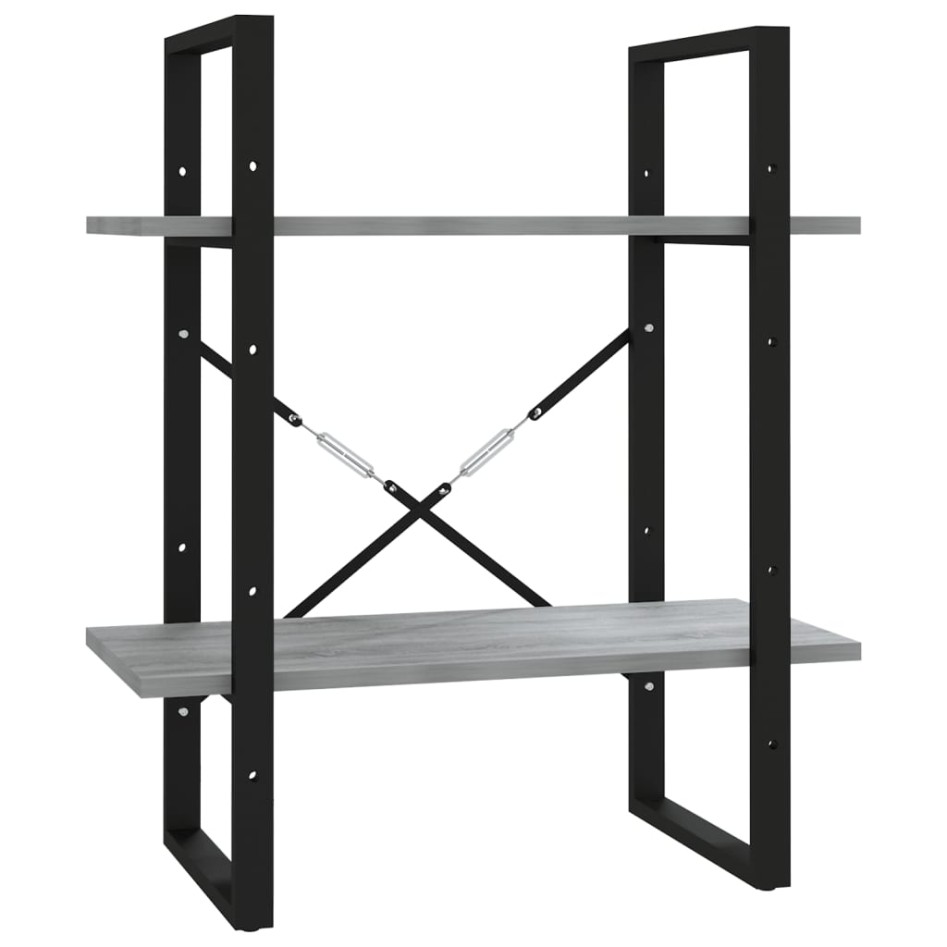 Estantería 2 niveles madera contrachapada gris 60x30x70