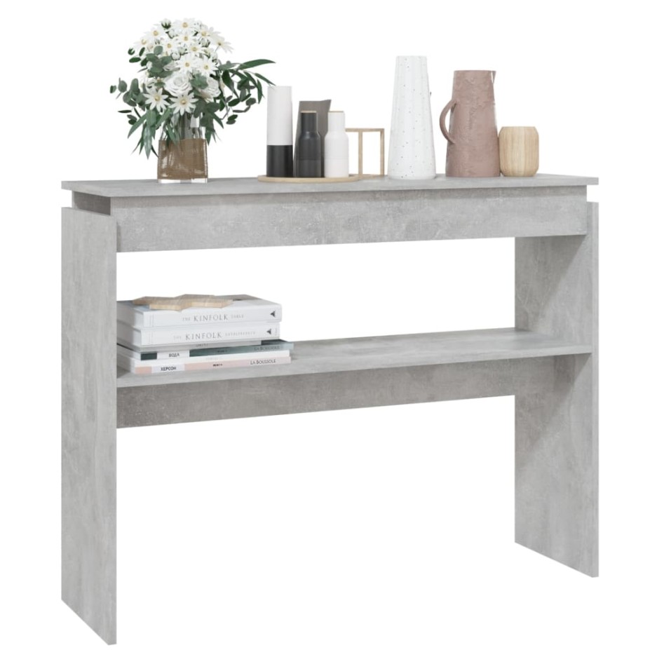 Mesa consola madera contrachapada gris hormigón 102x30x80
