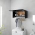 Armario de madera contrachapada negro 70x32,5x35
