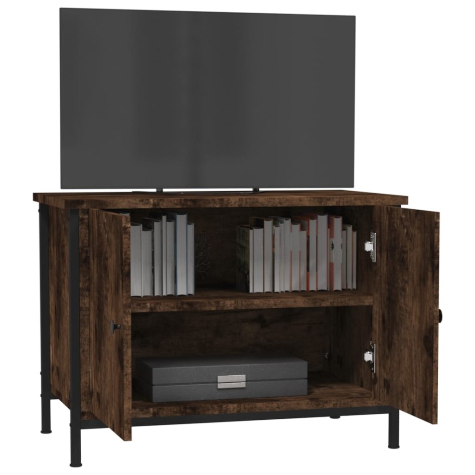 Mueble de TV madera contrachapada marrón roble 60x35x45