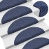 Alfombrilla de escaleras 15 uds tela punzonada azul 56x17x3