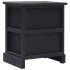 Mesita de noche madera de Paulownia negro 38x28x45