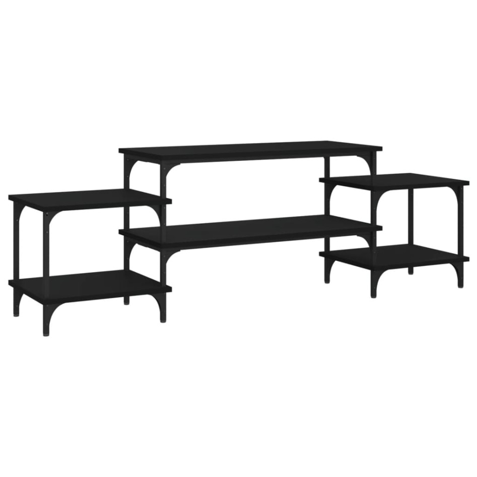 Mueble para TV madera contrachapada negro 157x35x52