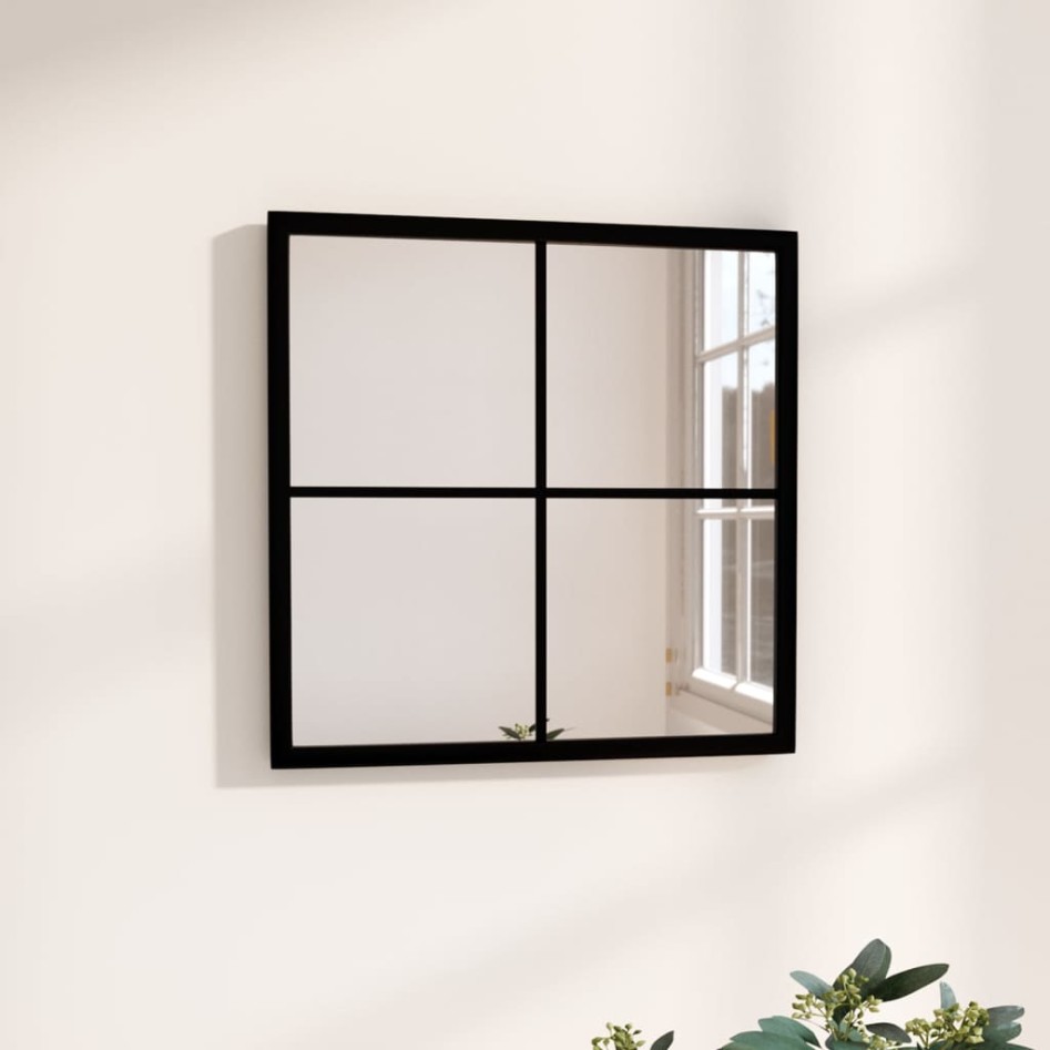 Espejo de pared metal negro 40x40