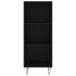 Aparador de madera de ingeniería negro 34,5x32,5x90