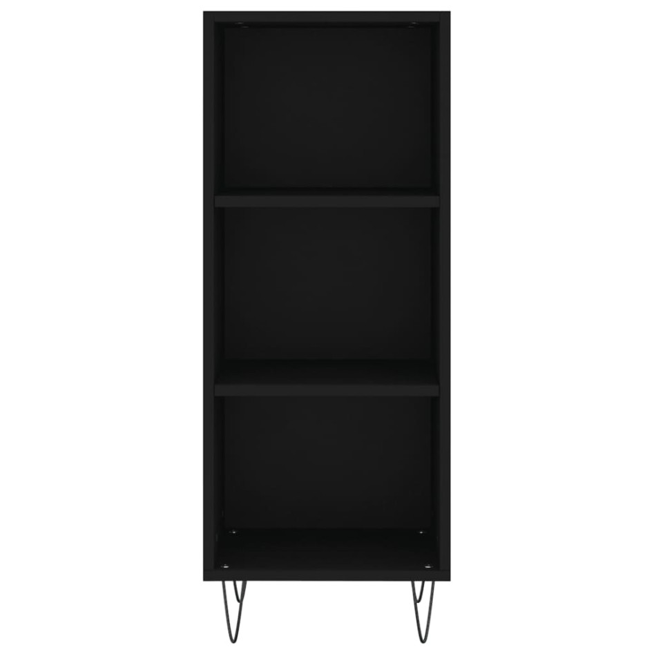 Aparador de madera de ingeniería negro 34,5x32,5x90