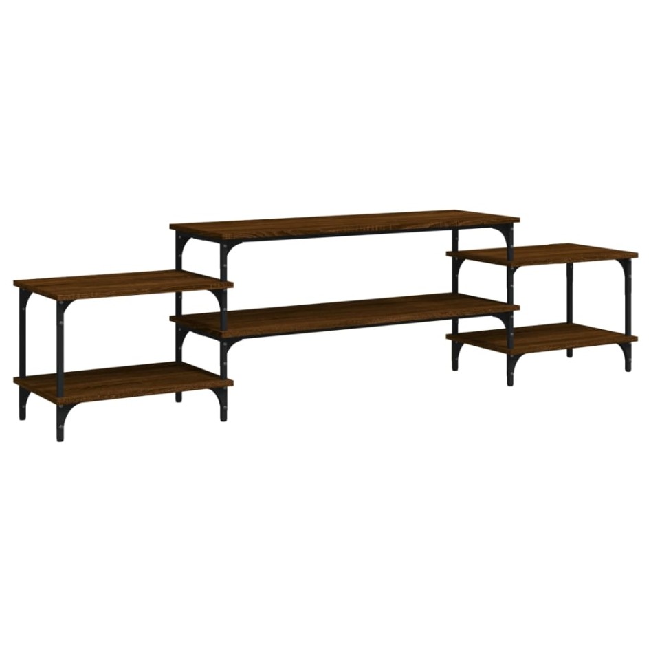 Mueble para TV madera contrachapada roble marrón 197x35x52