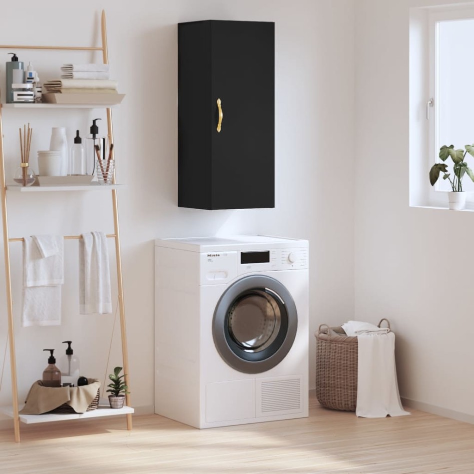 Armario de pared negro 34,5x34x90