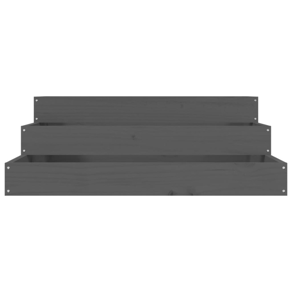 Jardinera de madera maciza de pino gris 78x78x27