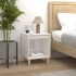 Mesita de noche madera contrachapada blanco brillo 40x35x50