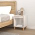 Mesita de noche madera contrachapada blanco brillo 40x35x50